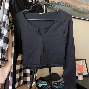 Seamless Ribbed Long Sleeve Crop Top